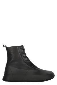 Leather high-top sneakers